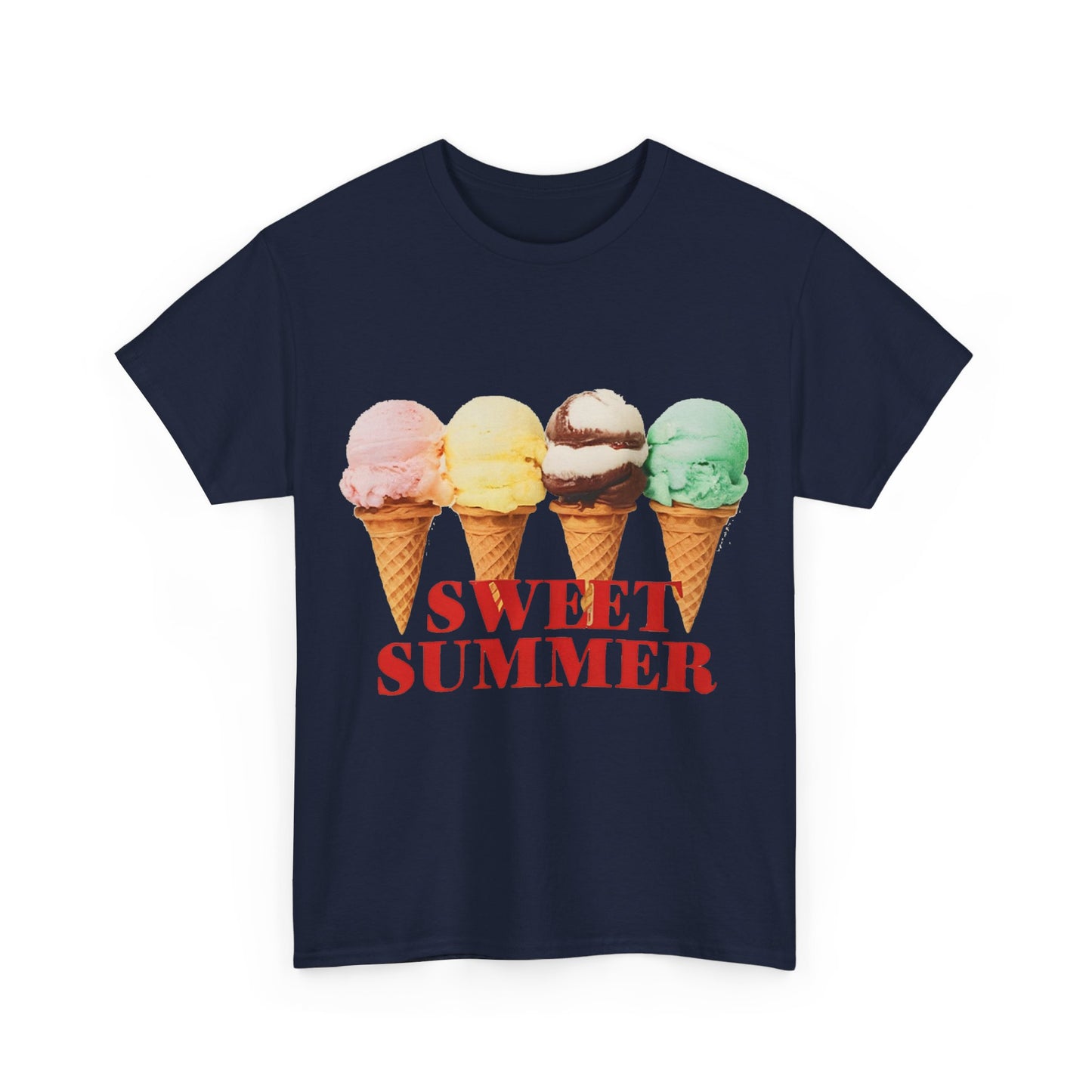 Sweet Ice Cream Happy Sunday Unisex Heavy Cotton Tee