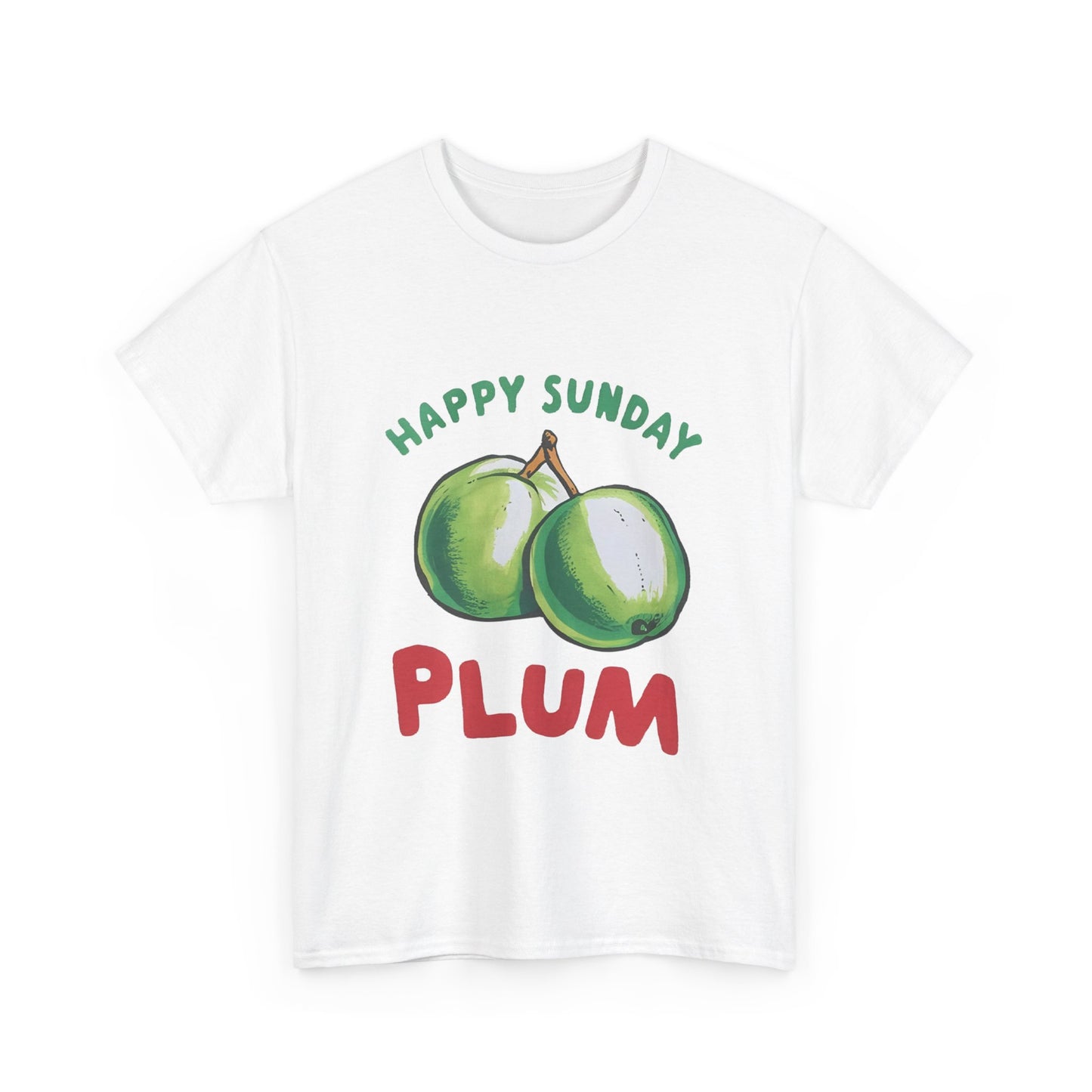 Plum fruit Happy Sunday Unisex Heavy Cotton Tee