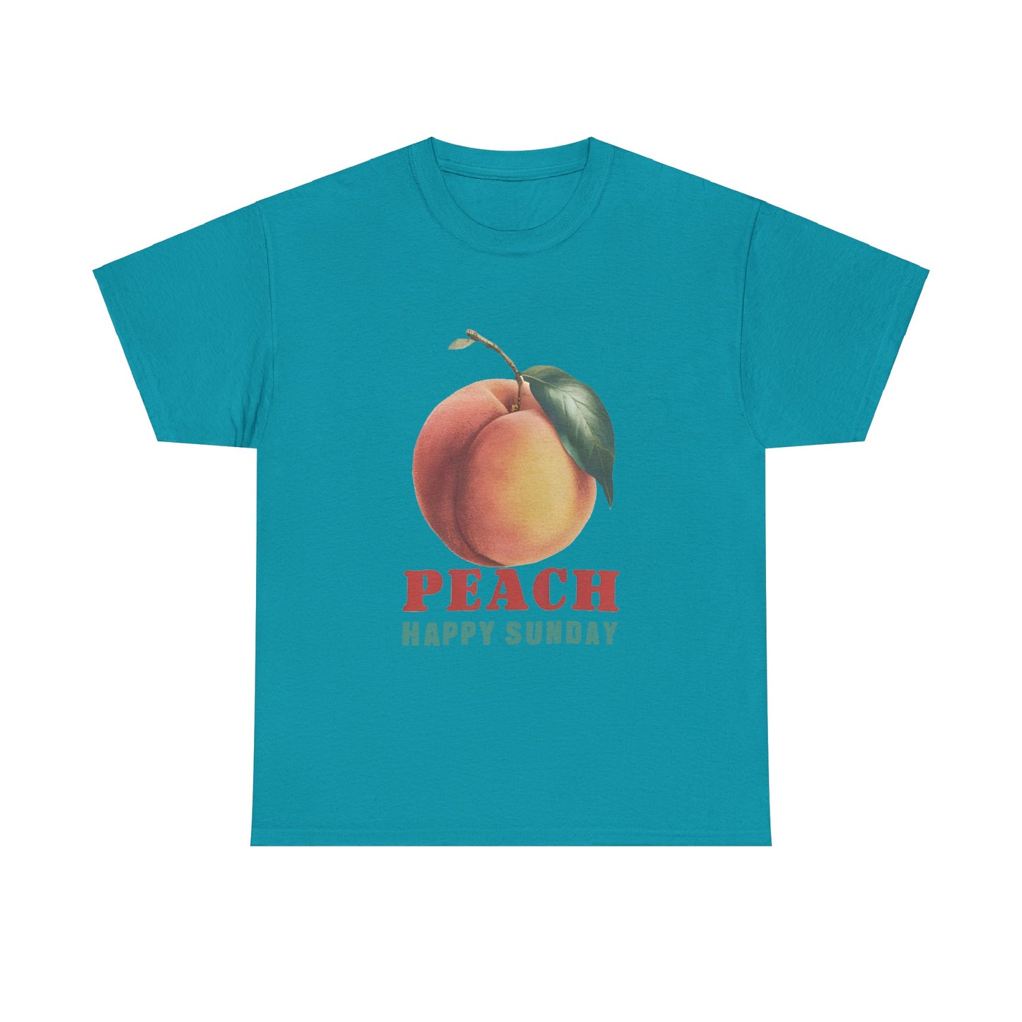 Peach fruit Happy Sunday Unisex Heavy Cotton Tee