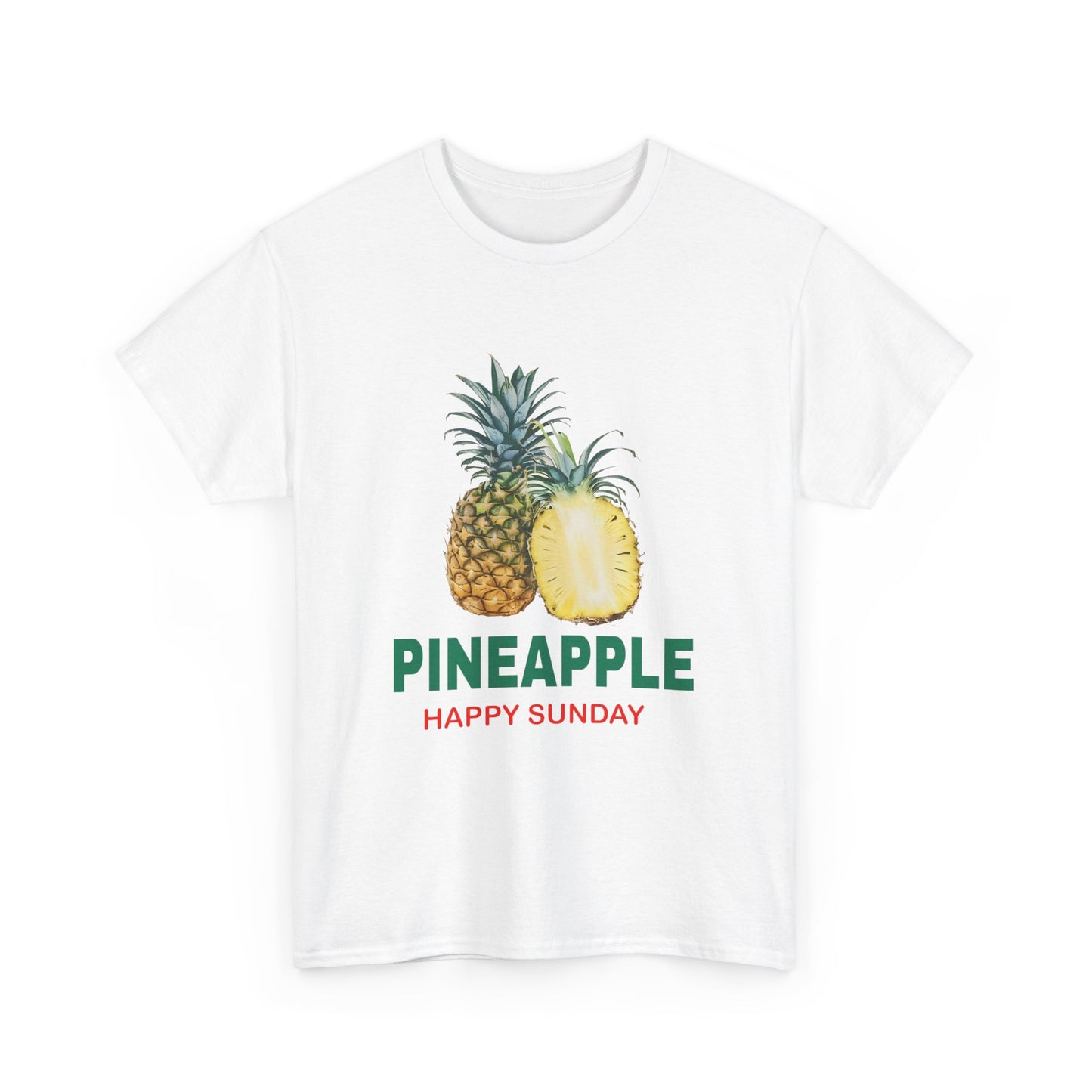 Pineapple fruit Happy Sunday Unisex Heavy Cotton Tee