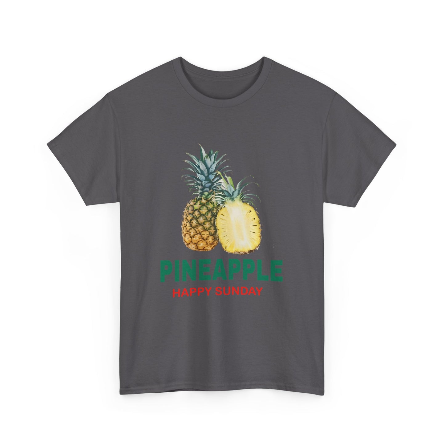 Pineapple fruit Happy Sunday Unisex Heavy Cotton Tee