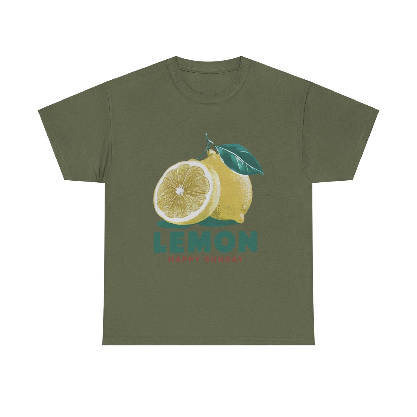 Lemon fruit Happy Sunday Unisex Heavy Cotton Tee