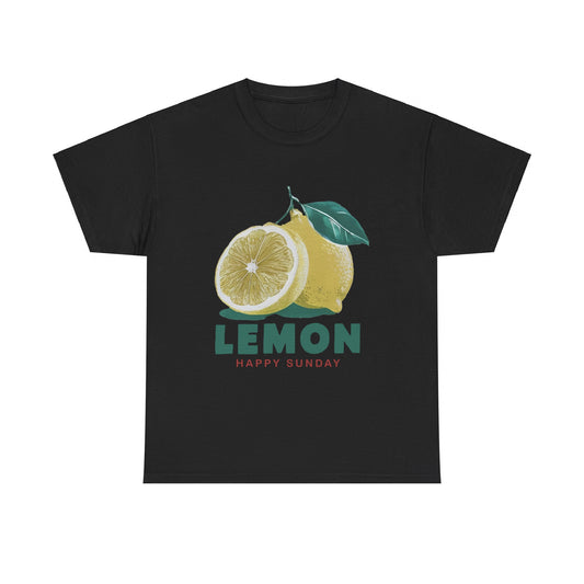 Lemon fruit Happy Sunday Unisex Heavy Cotton Tee