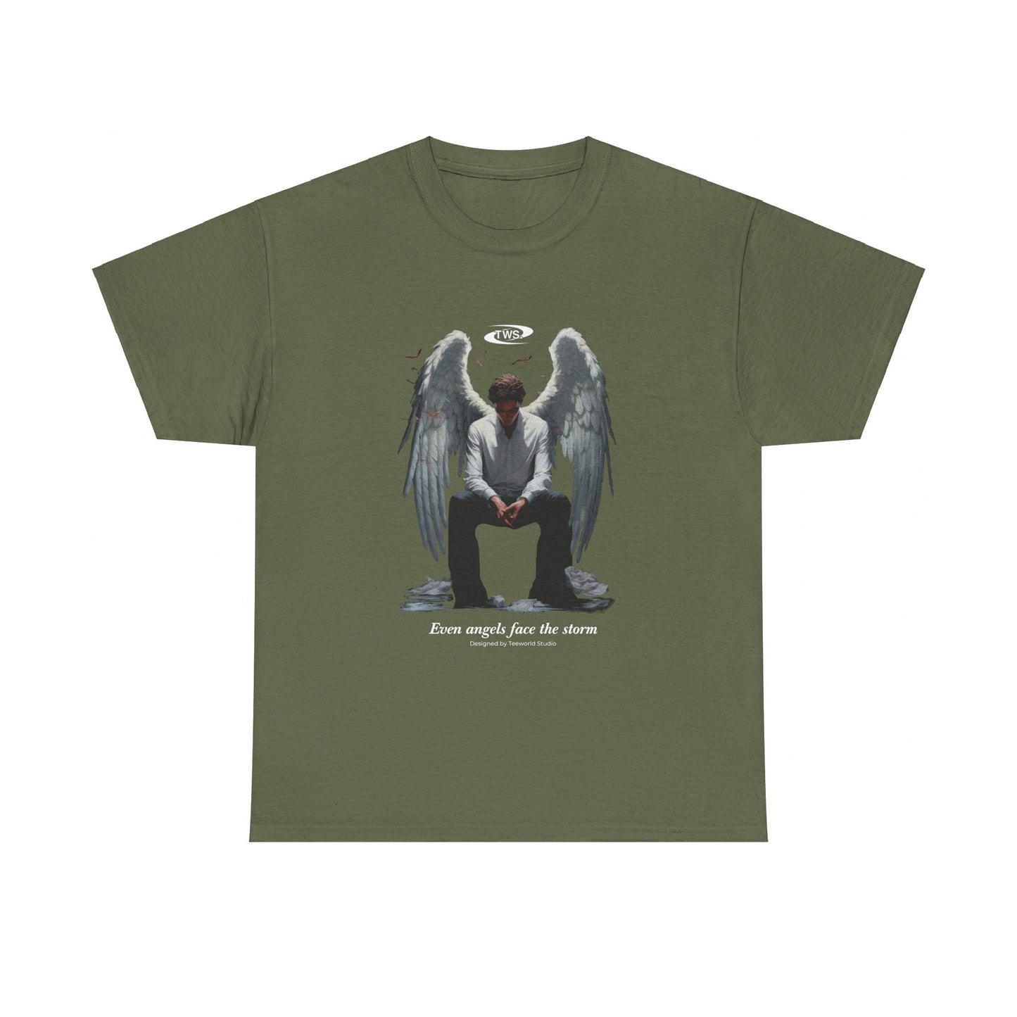 Angel with wings and uniform Unisex Heavy Cotton Tee