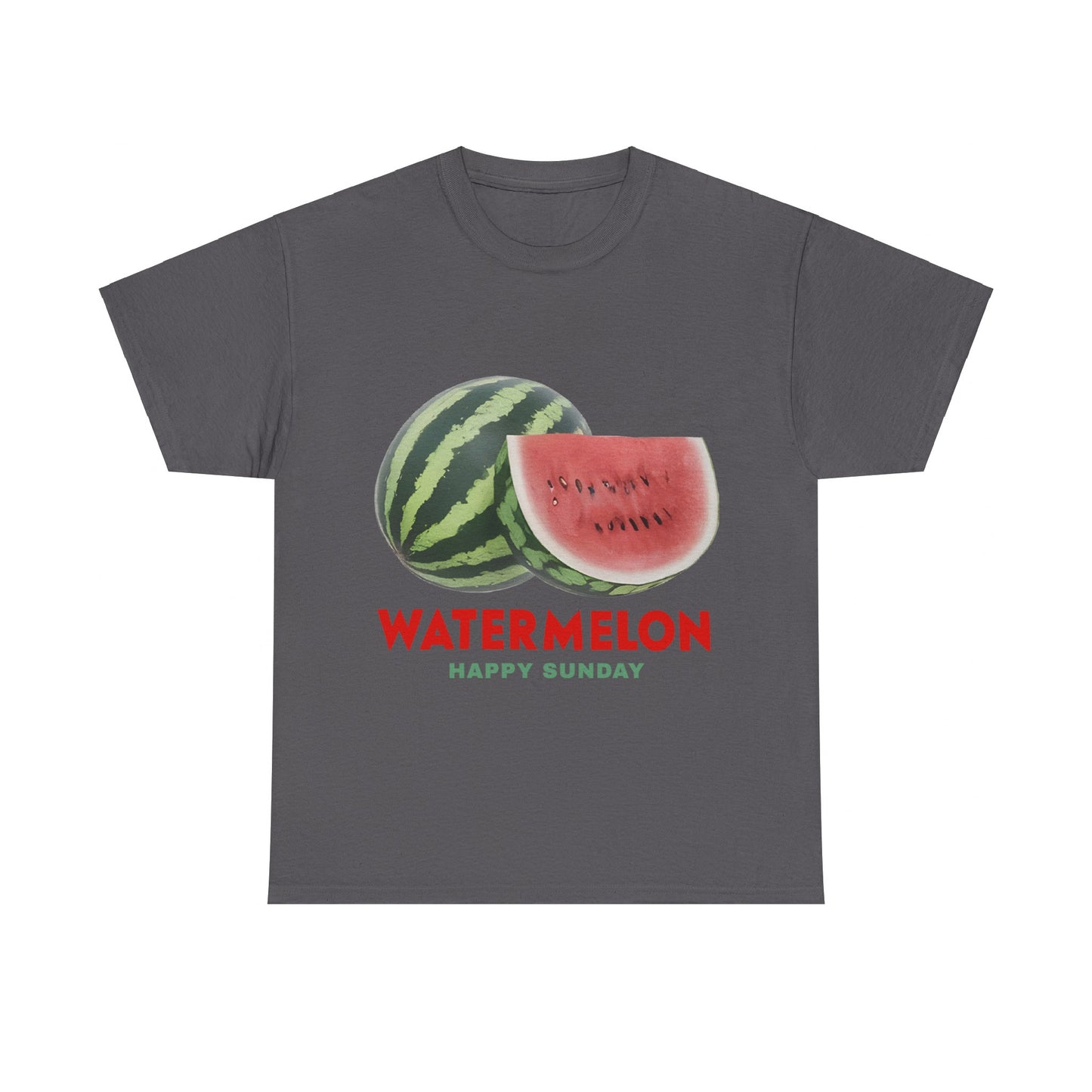 Watermelon fruit Happy Sunday Unisex Heavy Cotton Tee