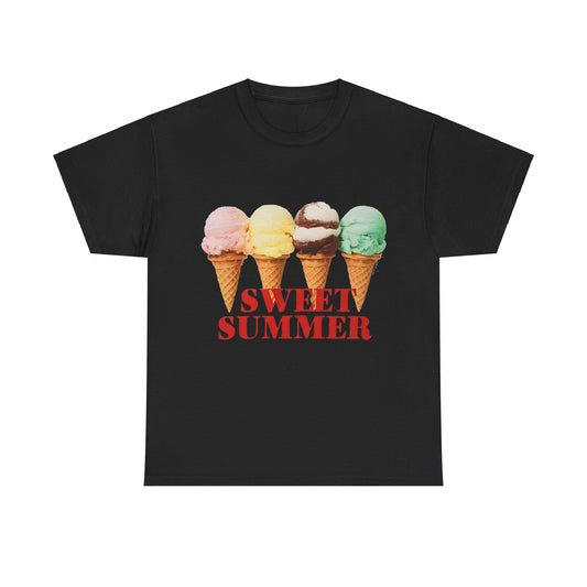 Sweet Ice Cream Happy Sunday Unisex Heavy Cotton Tee