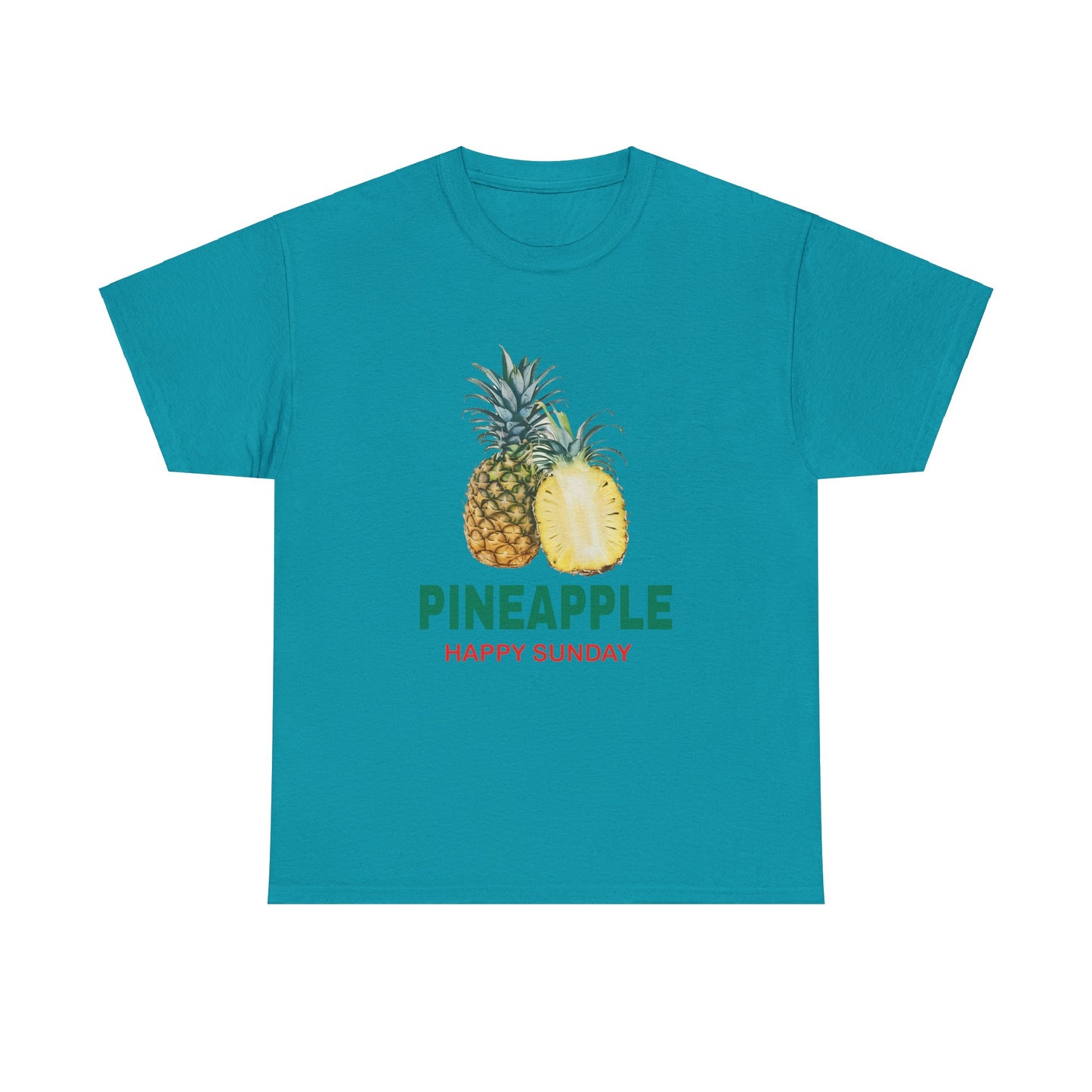 Pineapple fruit Happy Sunday Unisex Heavy Cotton Tee