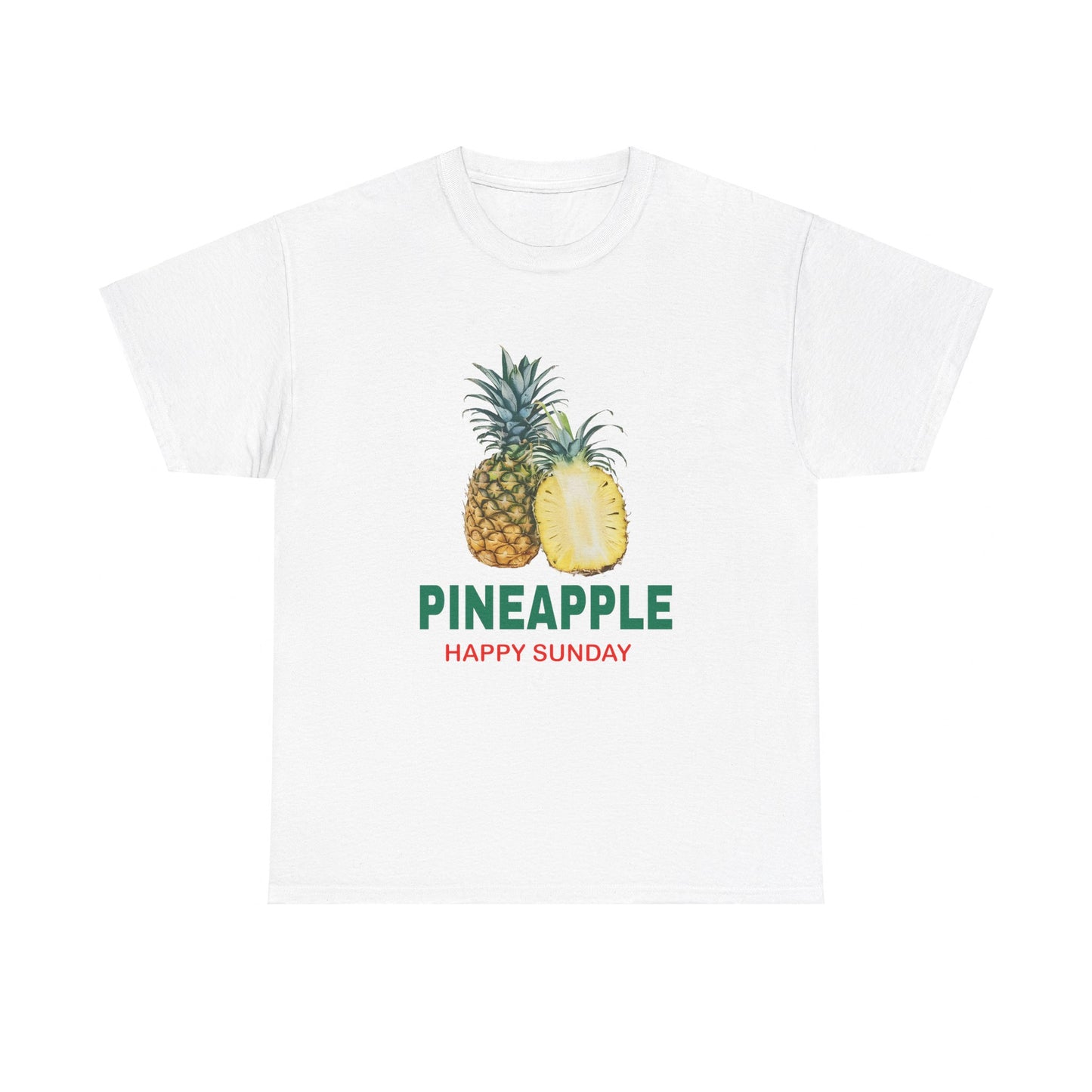 Pineapple fruit Happy Sunday Unisex Heavy Cotton Tee