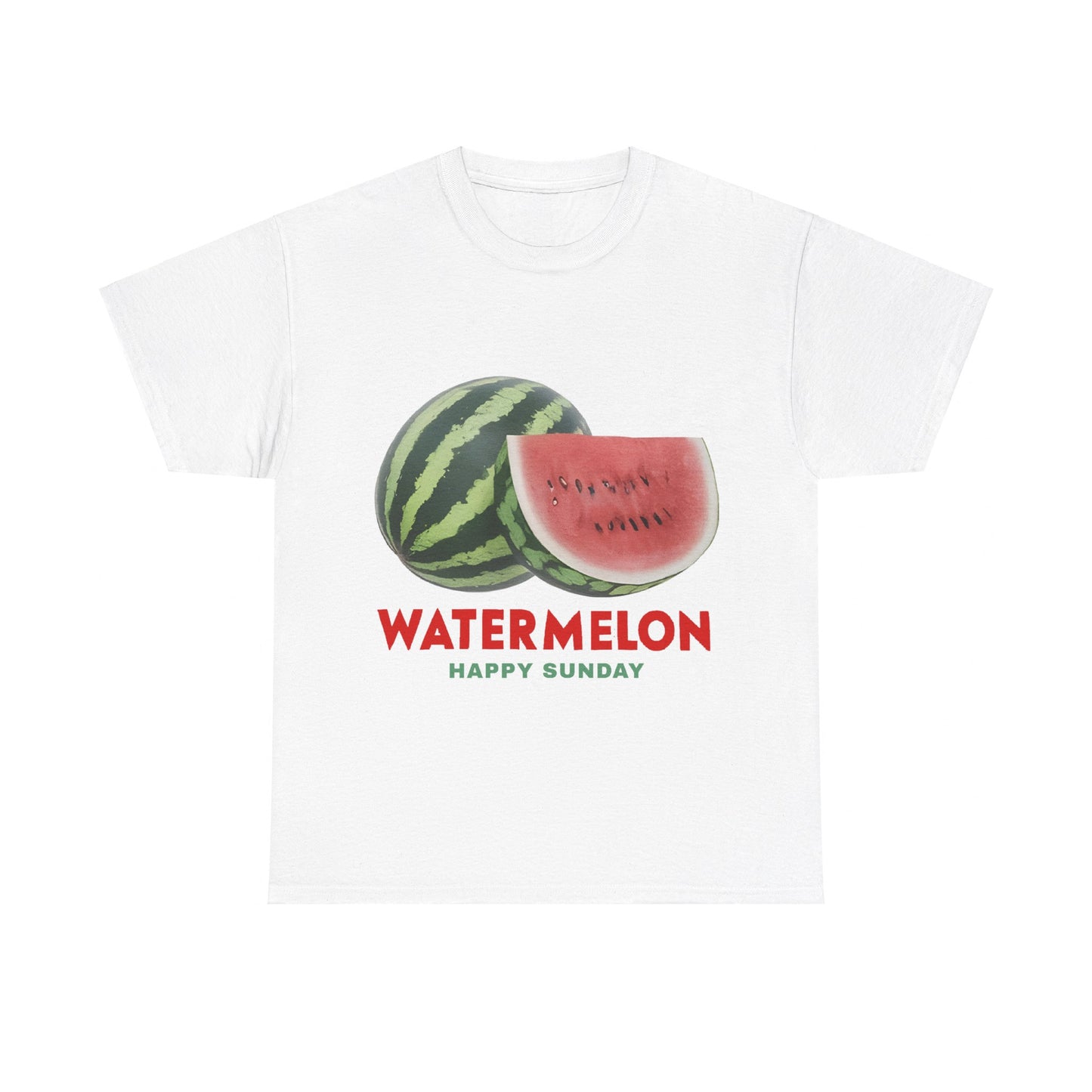 Watermelon fruit Happy Sunday Unisex Heavy Cotton Tee