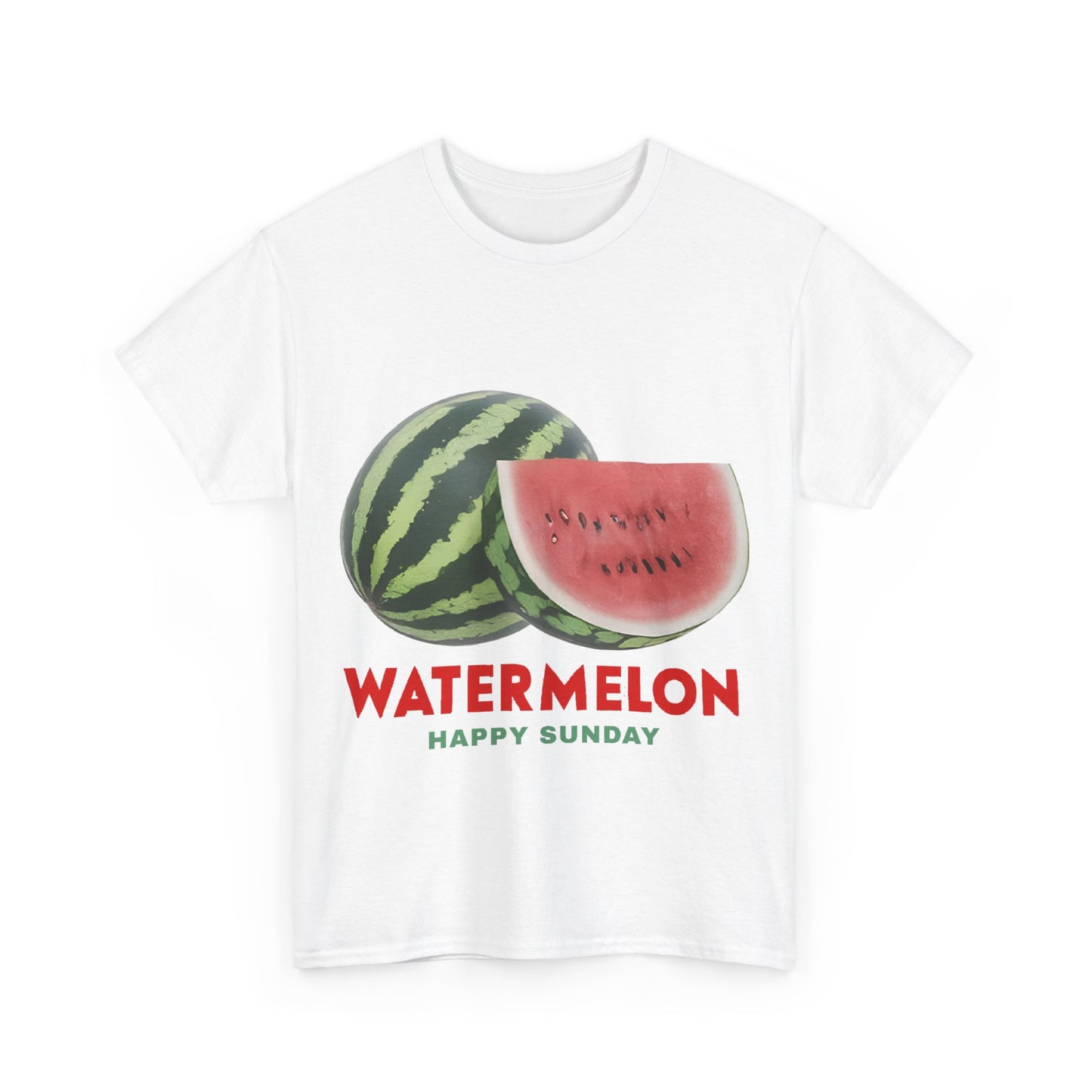 Watermelon fruit Happy Sunday Unisex Heavy Cotton Tee