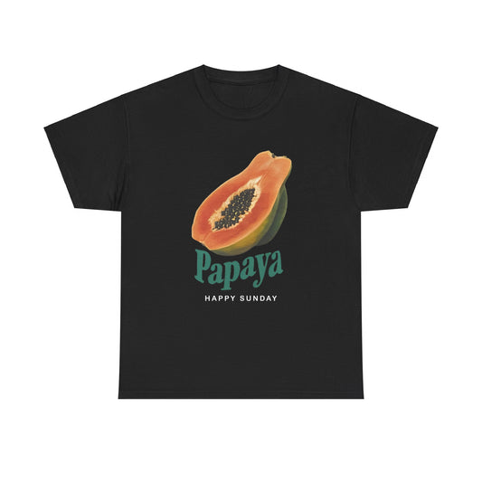 Papaya fruit Happy Sunday Unisex Heavy Cotton Tee