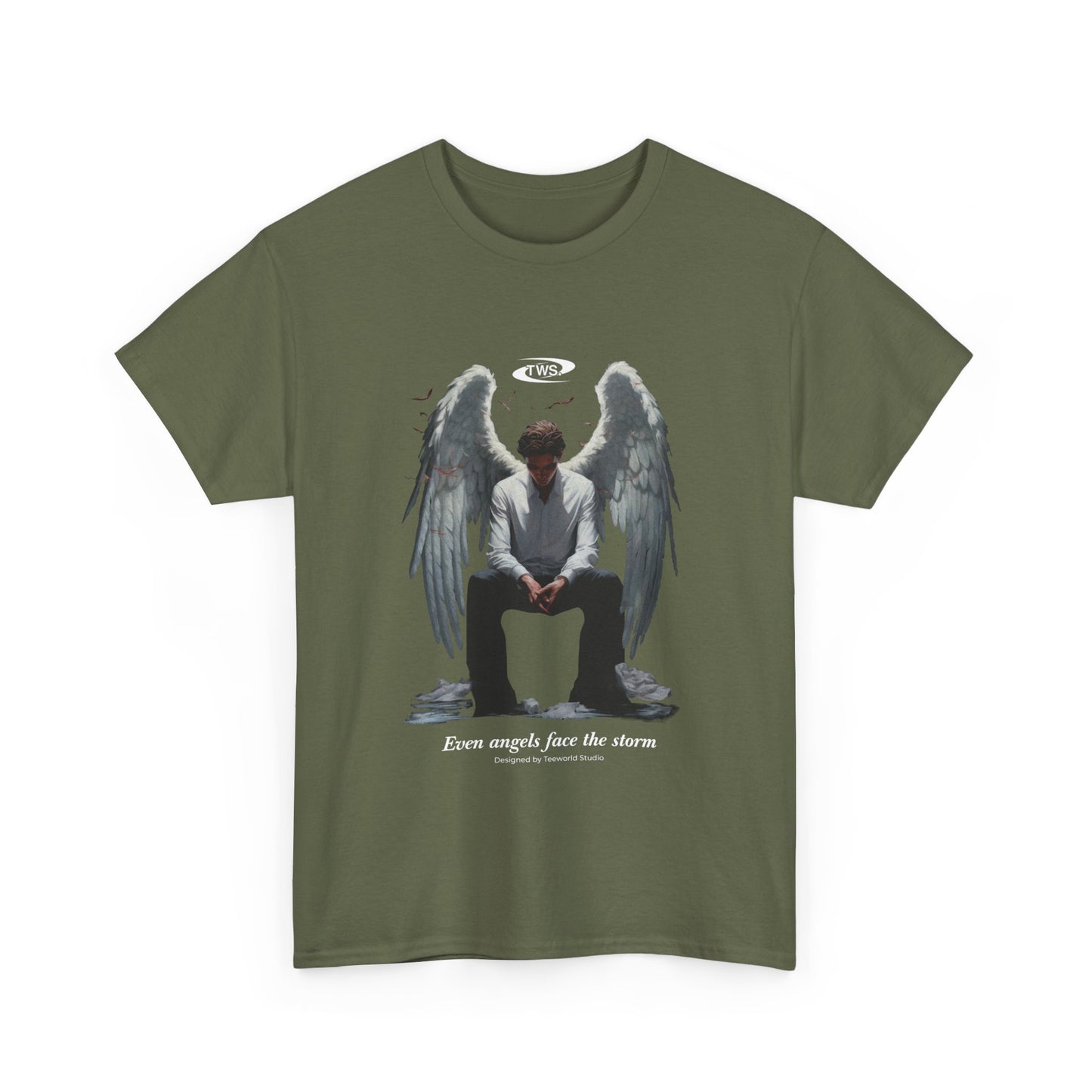 Angel with wings and uniform Unisex Heavy Cotton Tee