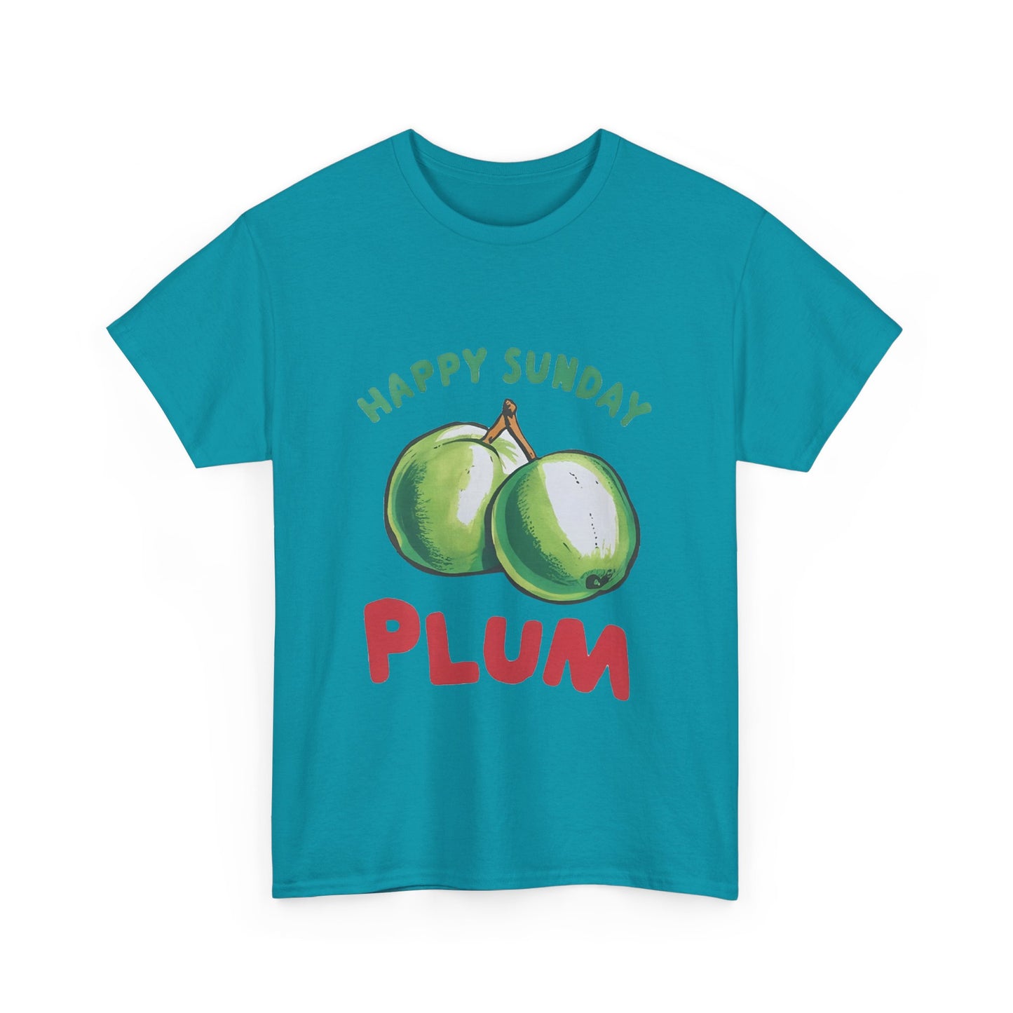 Plum fruit Happy Sunday Unisex Heavy Cotton Tee