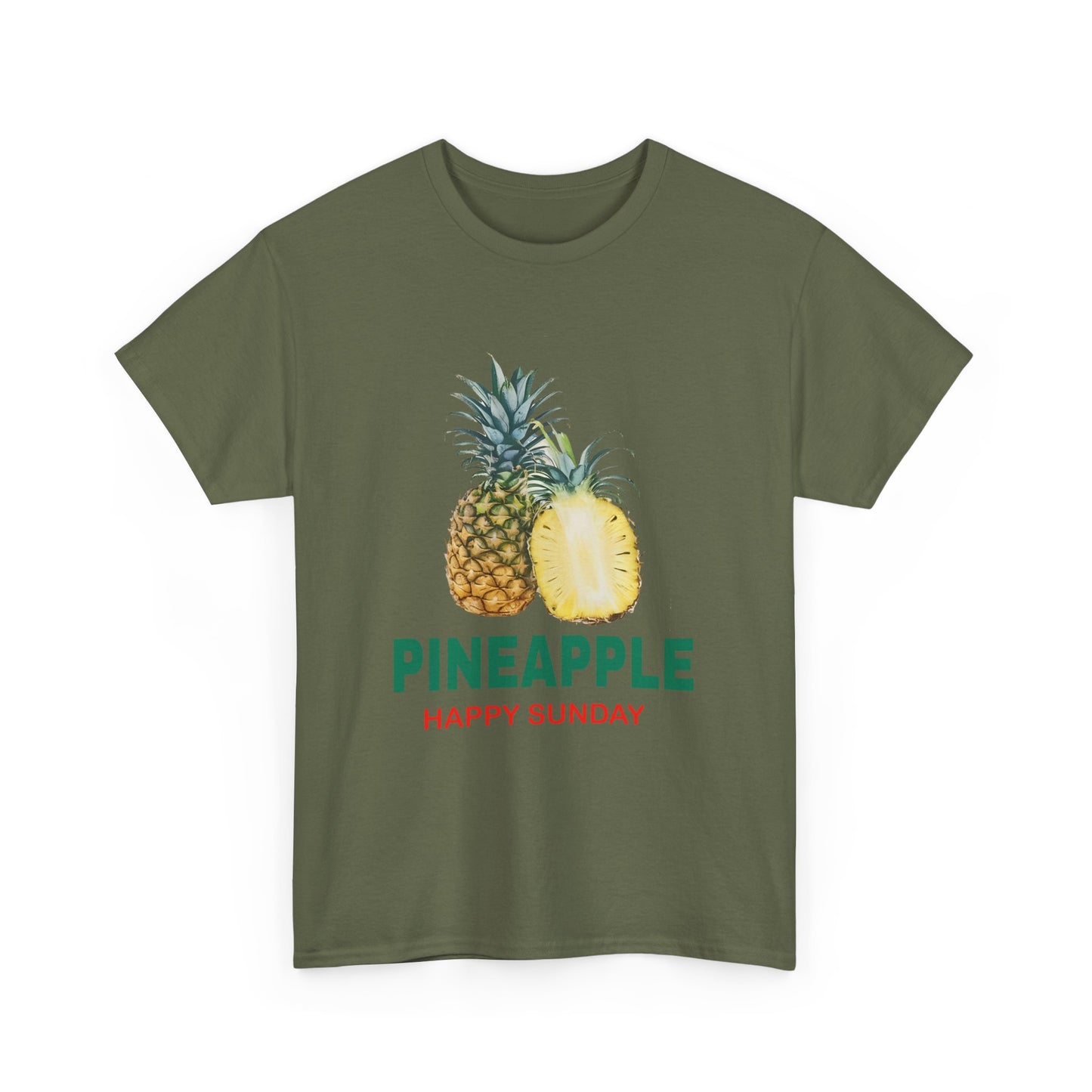 Pineapple fruit Happy Sunday Unisex Heavy Cotton Tee