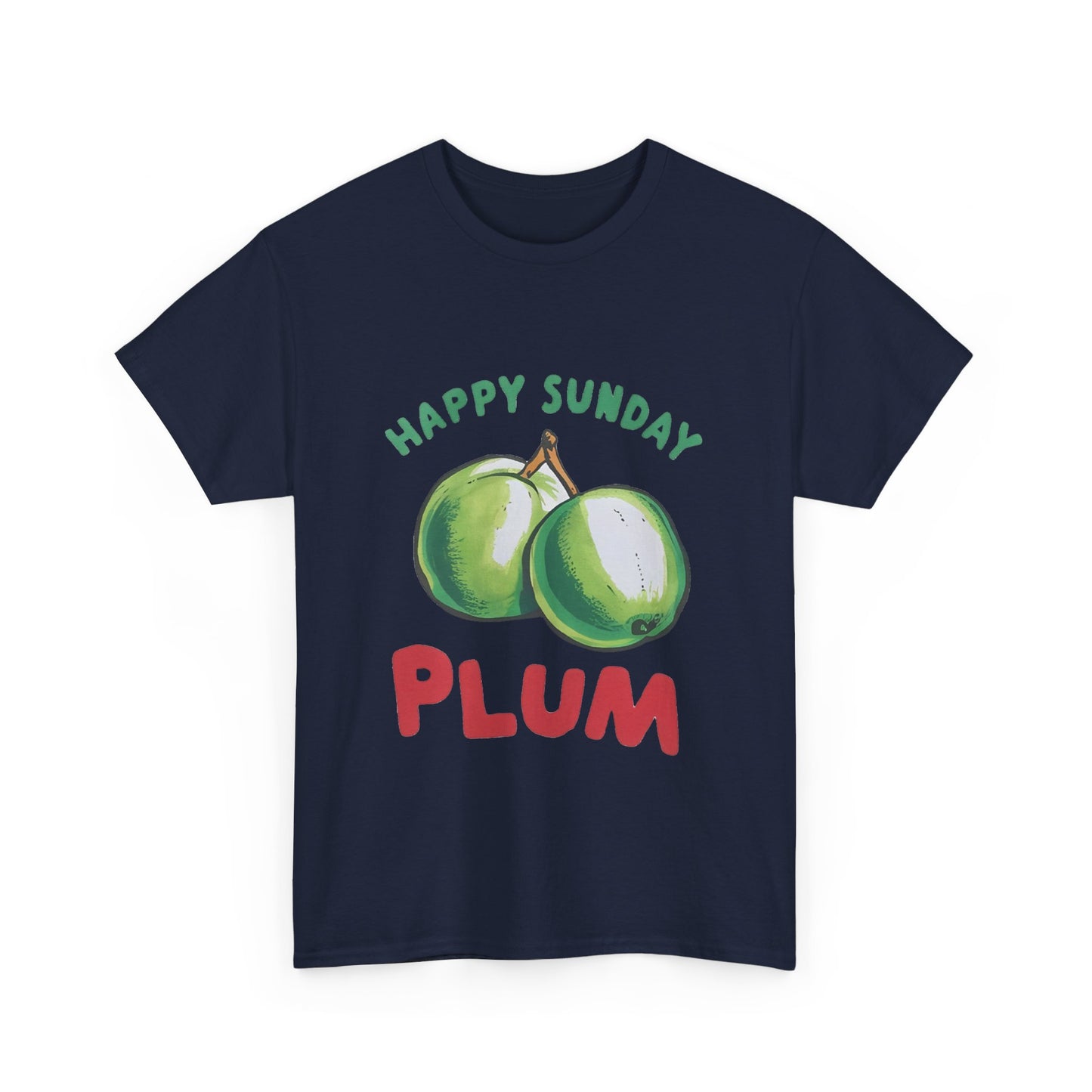 Plum fruit Happy Sunday Unisex Heavy Cotton Tee