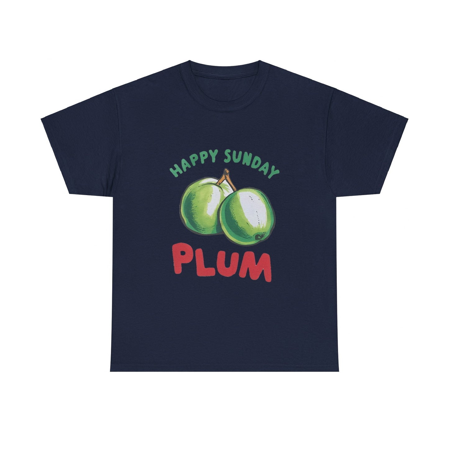 Plum fruit Happy Sunday Unisex Heavy Cotton Tee