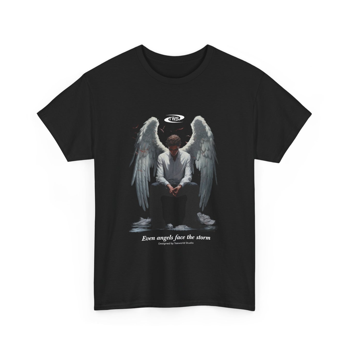 Angel with wings and uniform Unisex Heavy Cotton Tee