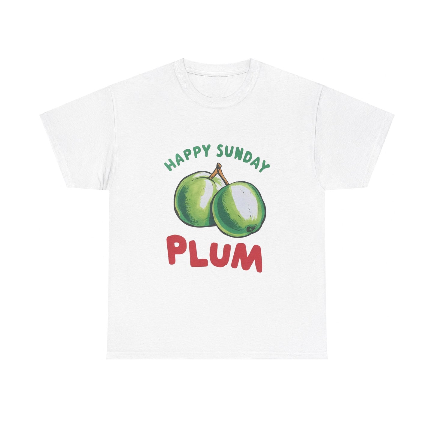 Plum fruit Happy Sunday Unisex Heavy Cotton Tee