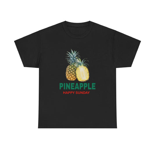 Pineapple fruit Happy Sunday Unisex Heavy Cotton Tee