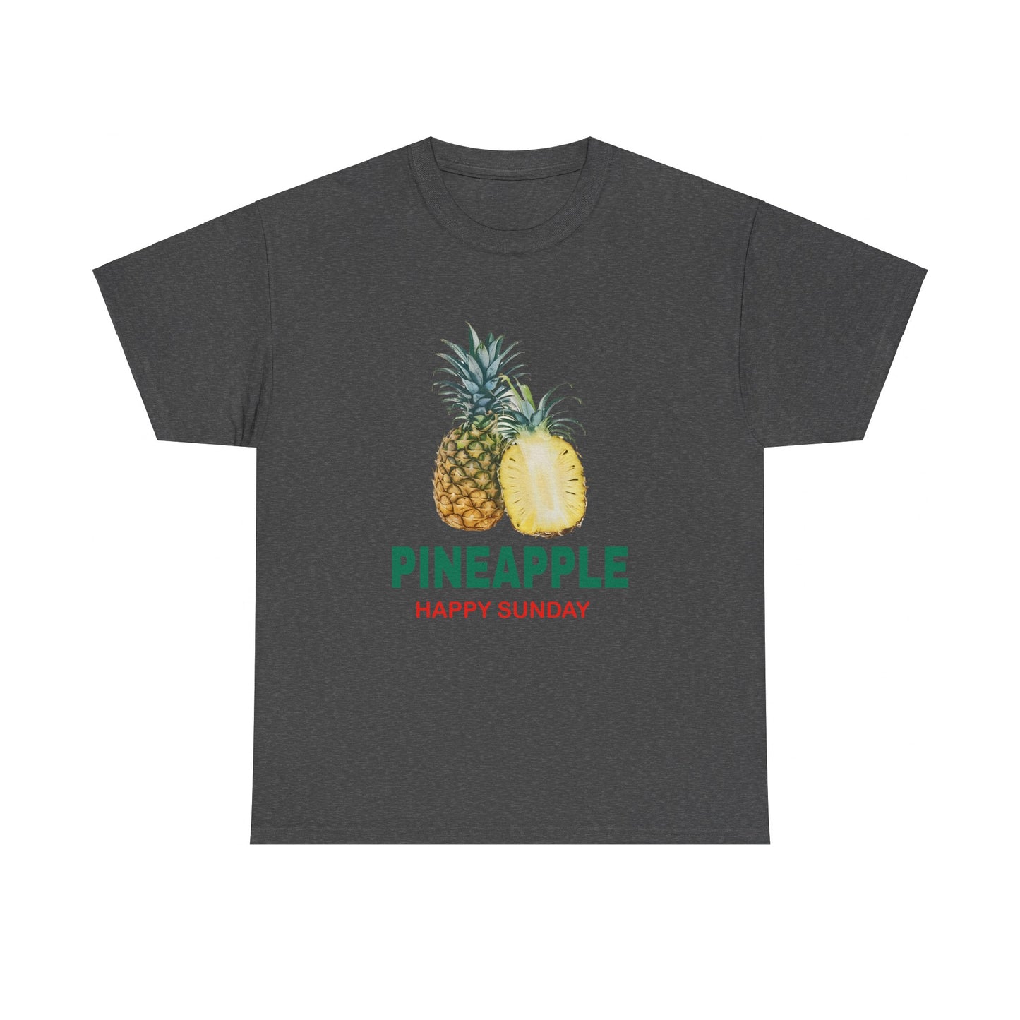 Pineapple fruit Happy Sunday Unisex Heavy Cotton Tee