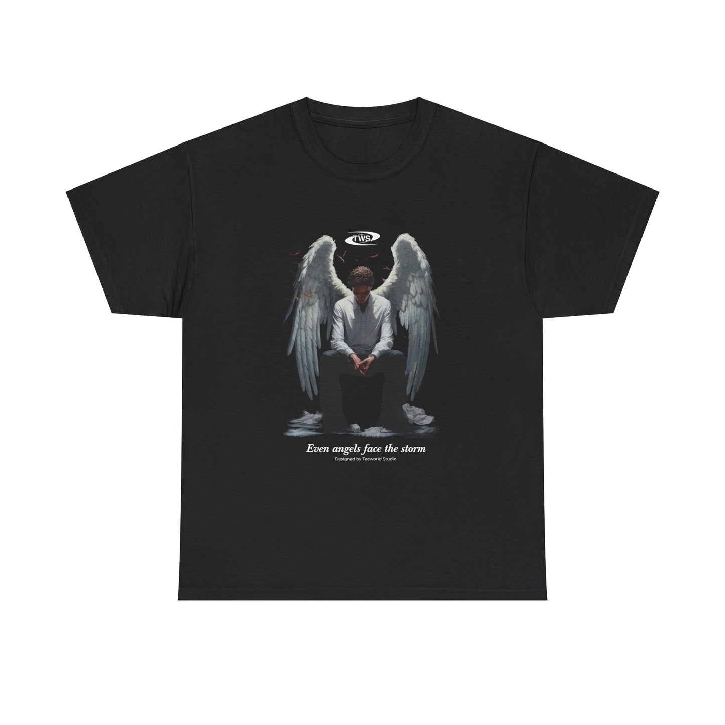 Angel with wings and uniform Unisex Heavy Cotton Tee