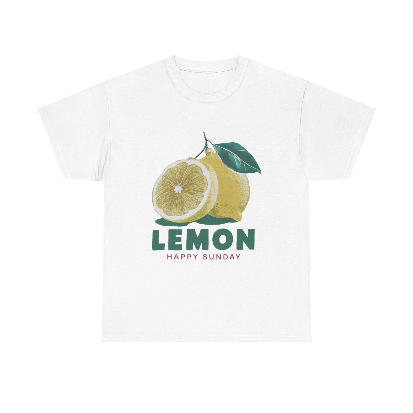 Lemon fruit Happy Sunday Unisex Heavy Cotton Tee