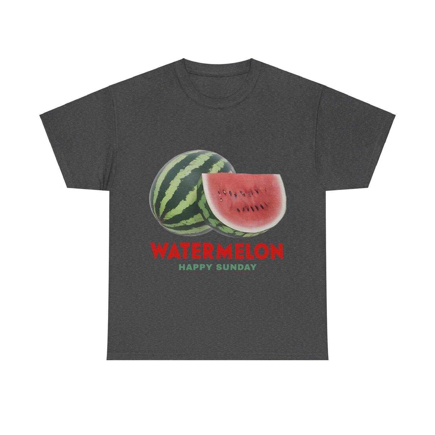 Watermelon fruit Happy Sunday Unisex Heavy Cotton Tee