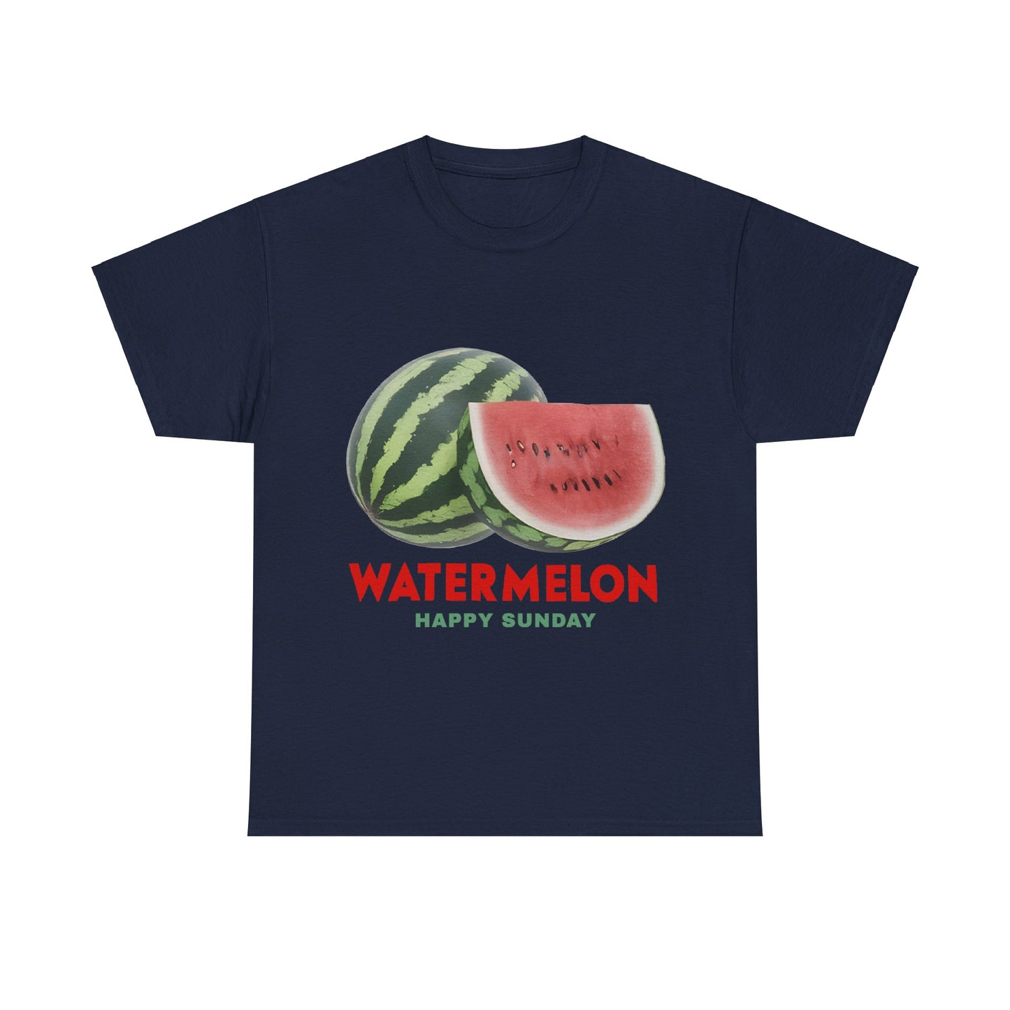 Watermelon fruit Happy Sunday Unisex Heavy Cotton Tee