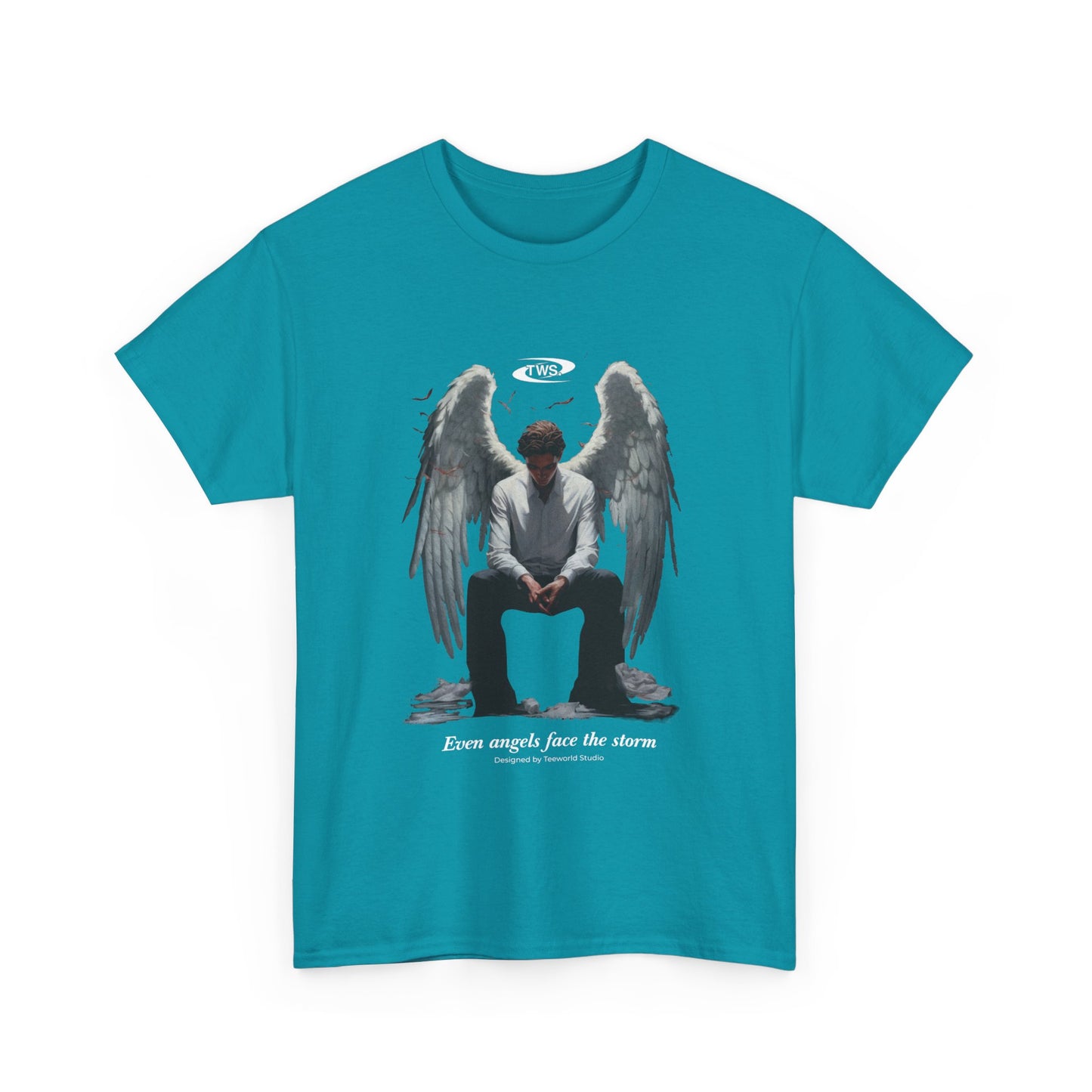 Angel with wings and uniform Unisex Heavy Cotton Tee