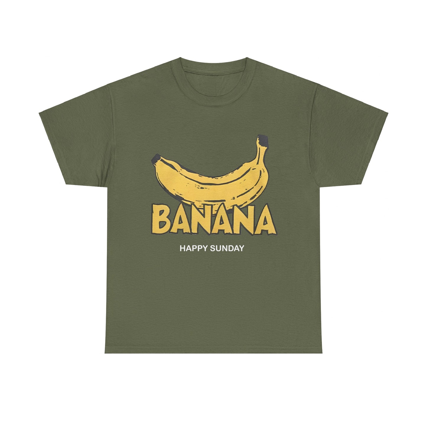 Banana fruit Happy Sunday Unisex Heavy Cotton Tee