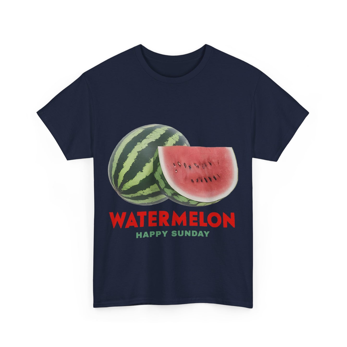 Watermelon fruit Happy Sunday Unisex Heavy Cotton Tee