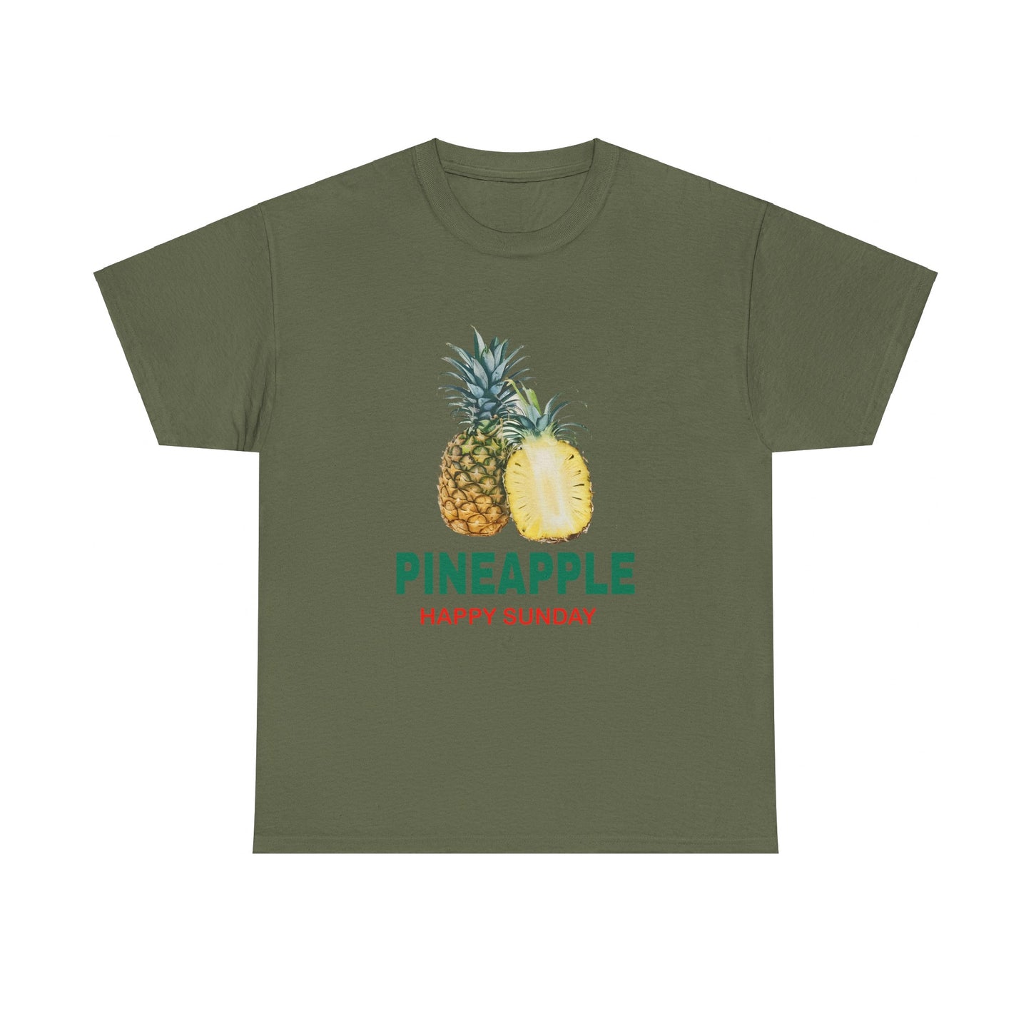 Pineapple fruit Happy Sunday Unisex Heavy Cotton Tee