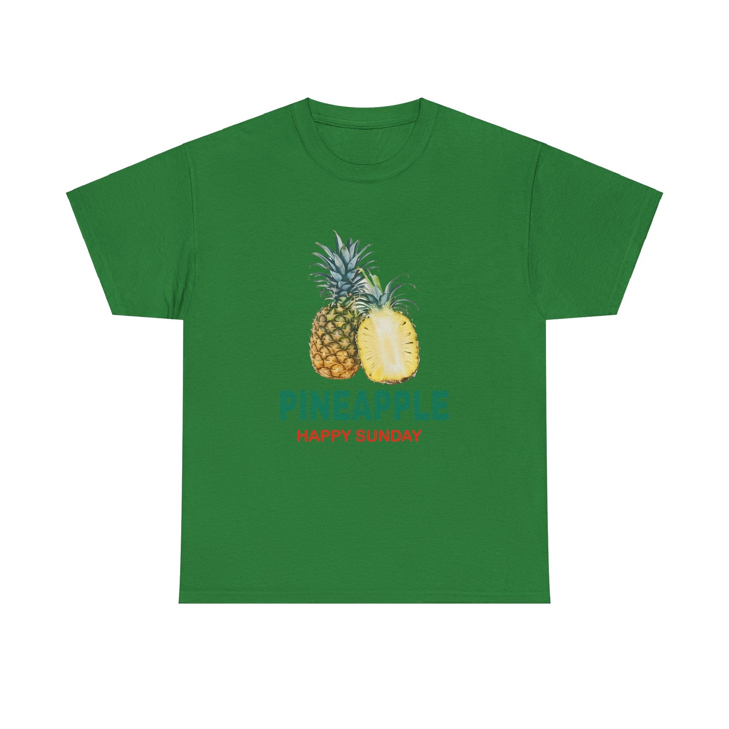 Pineapple fruit Happy Sunday Unisex Heavy Cotton Tee