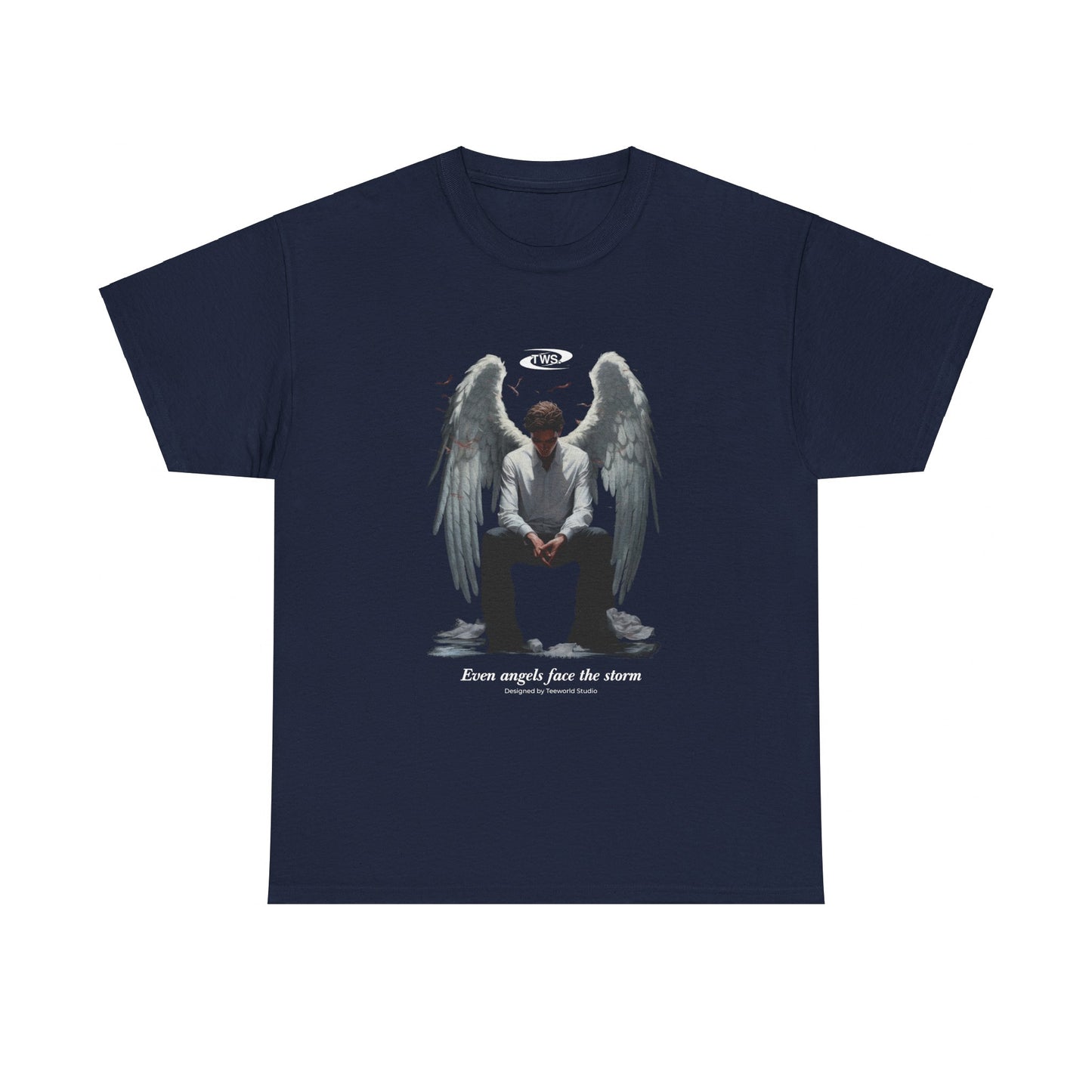 Angel with wings and uniform Unisex Heavy Cotton Tee