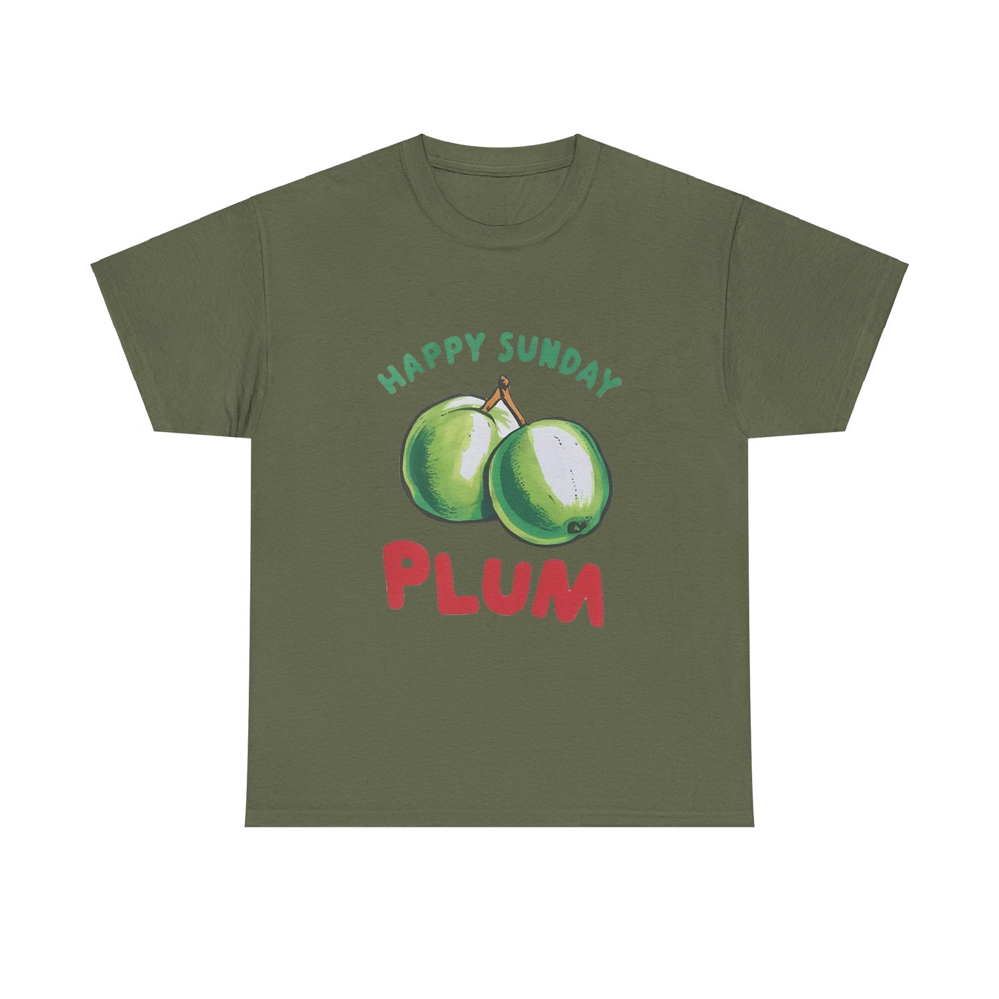 Plum fruit Happy Sunday Unisex Heavy Cotton Tee