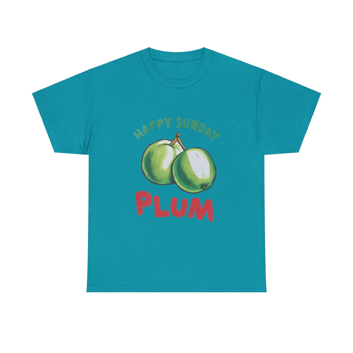 Plum fruit Happy Sunday Unisex Heavy Cotton Tee