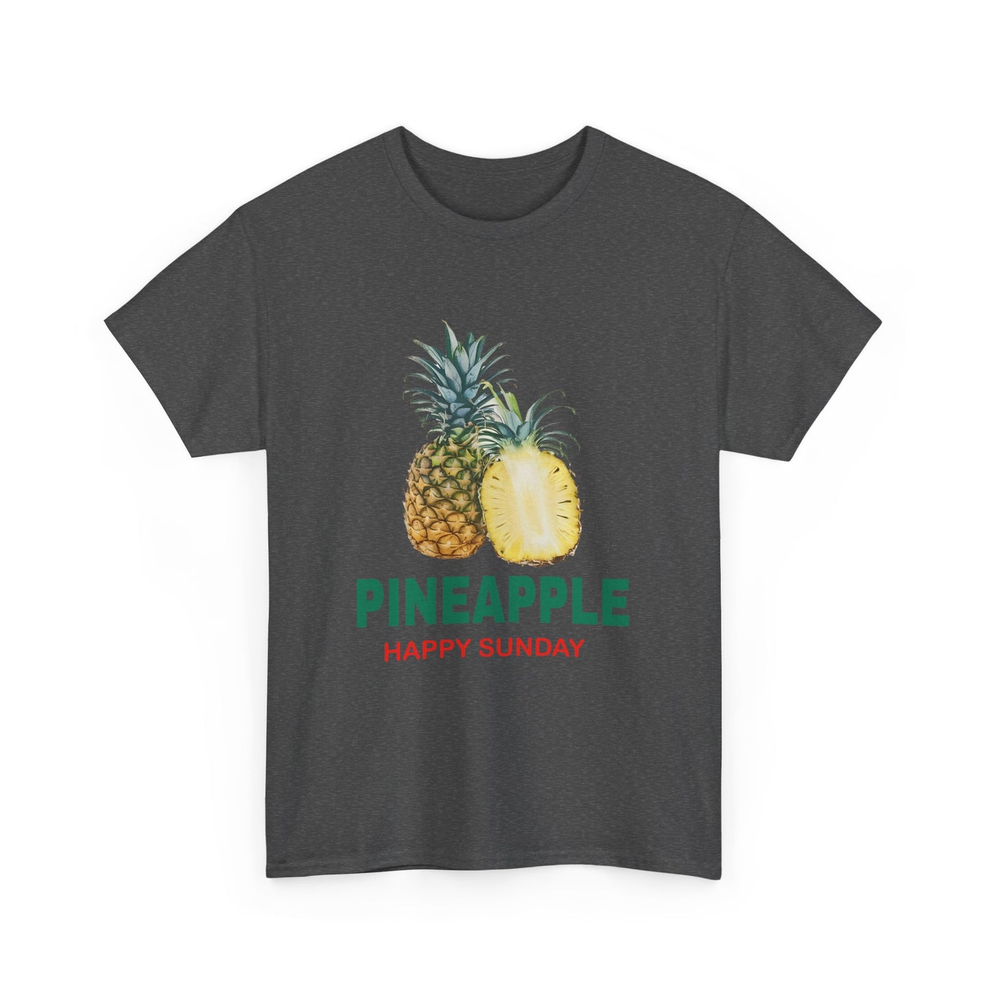 Pineapple fruit Happy Sunday Unisex Heavy Cotton Tee