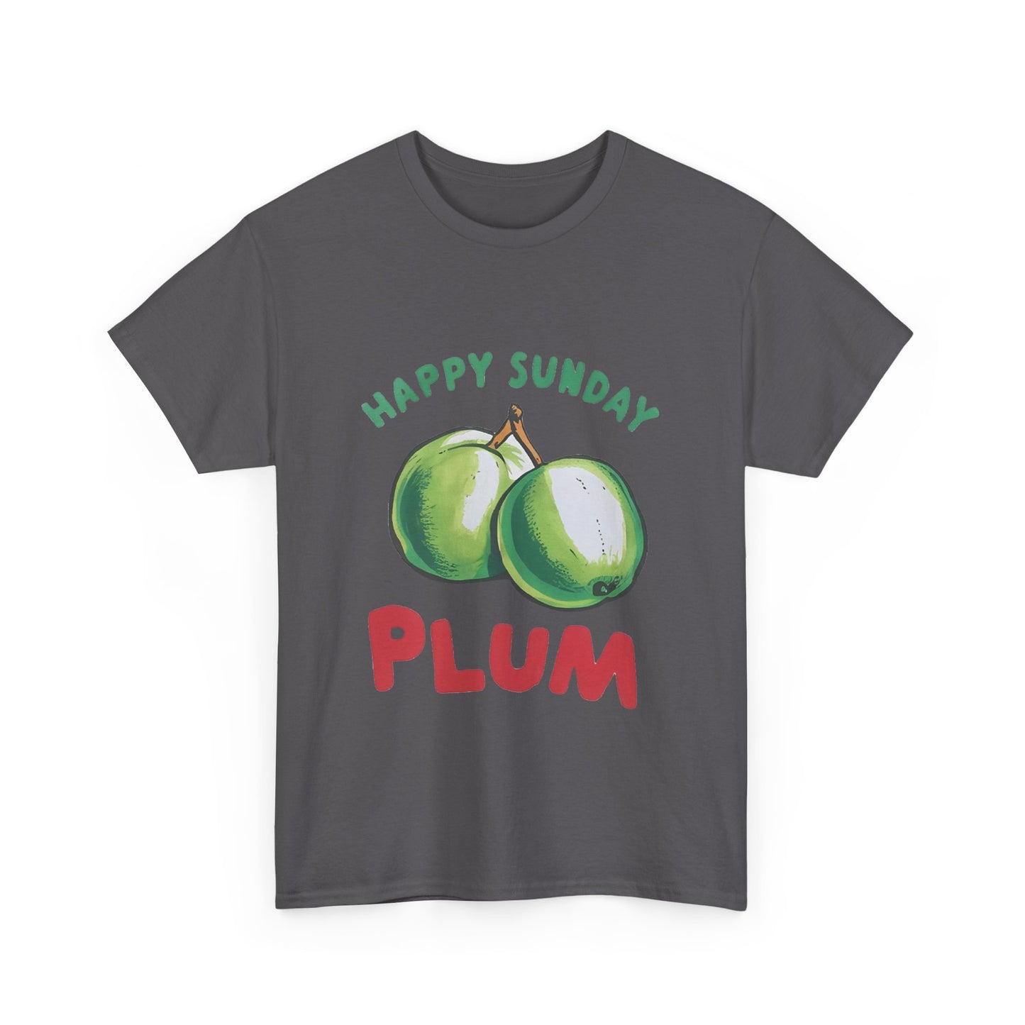 Plum fruit Happy Sunday Unisex Heavy Cotton Tee