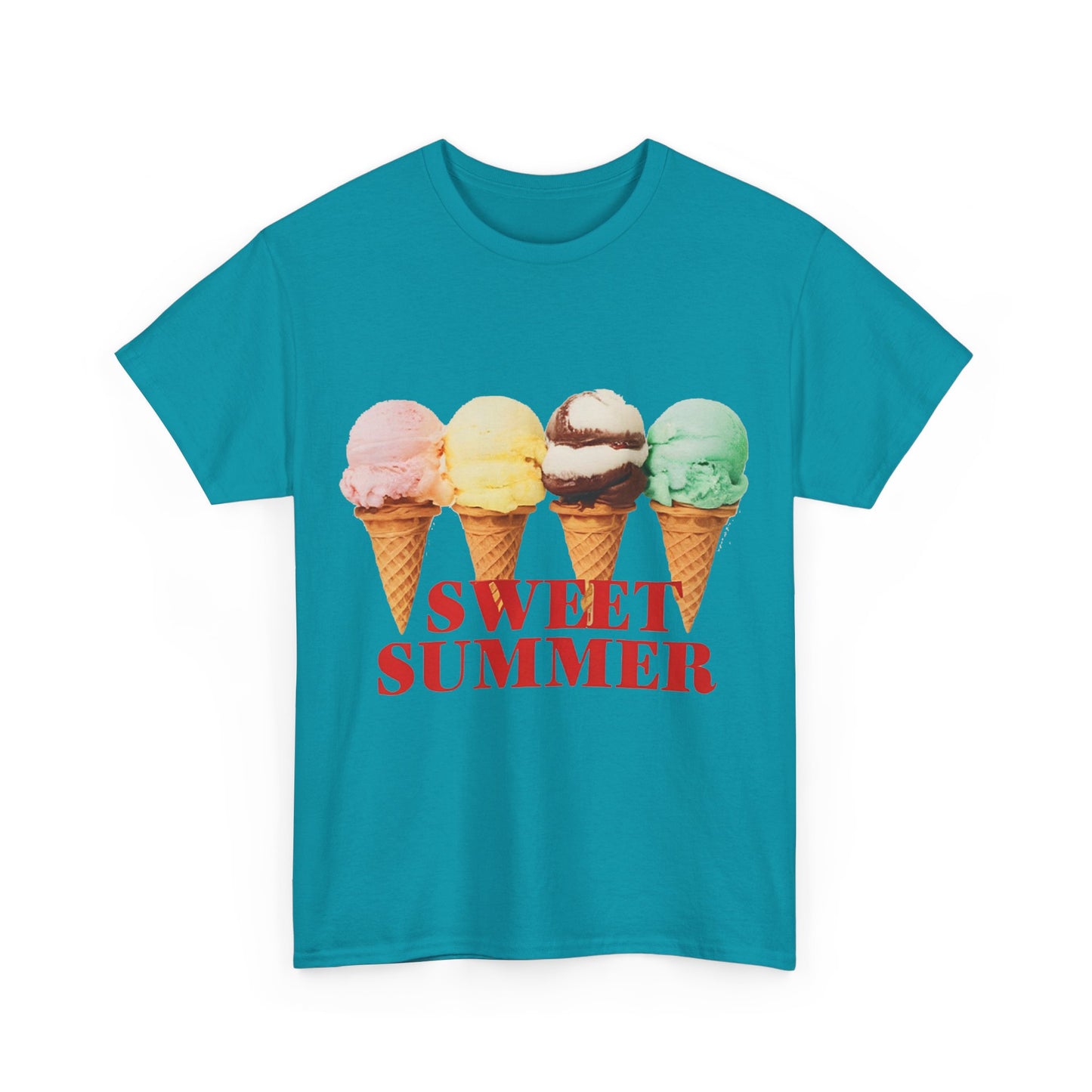 Sweet Ice Cream Happy Sunday Unisex Heavy Cotton Tee