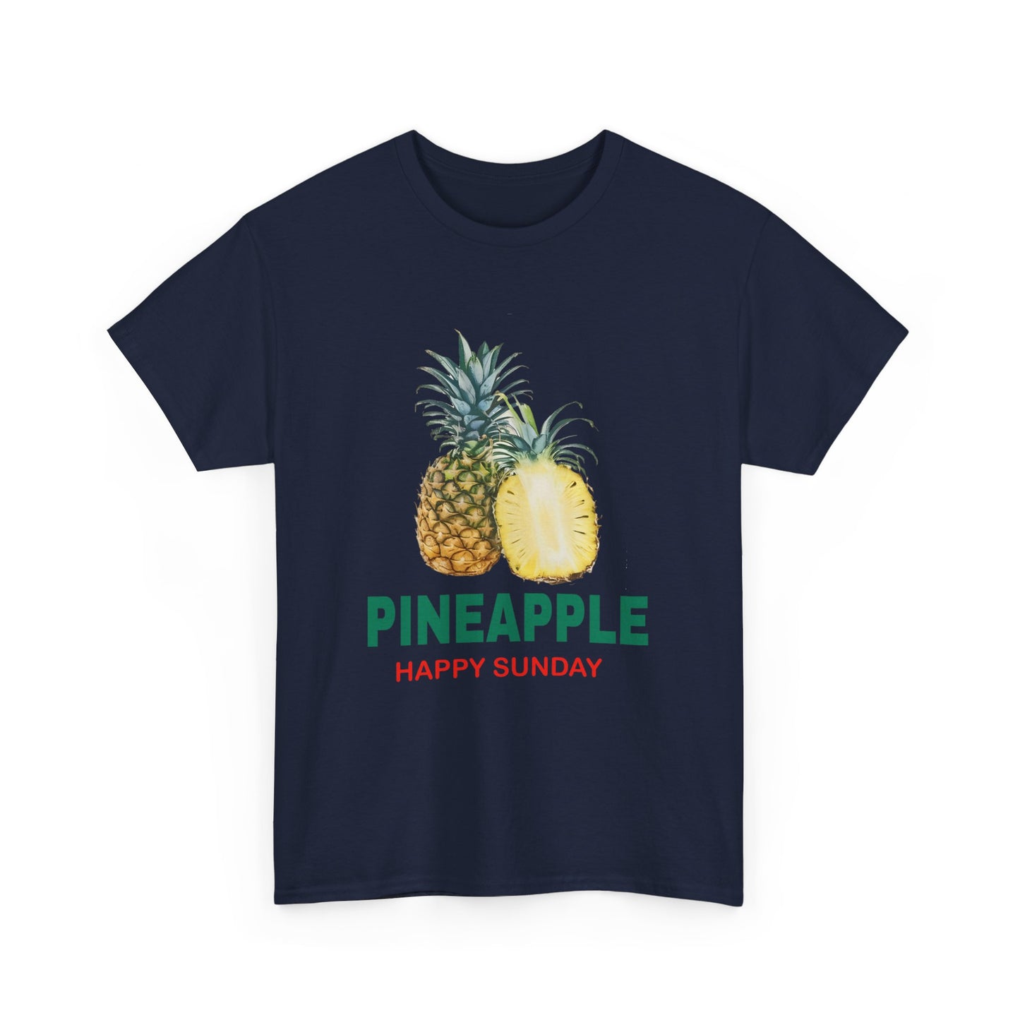 Pineapple fruit Happy Sunday Unisex Heavy Cotton Tee