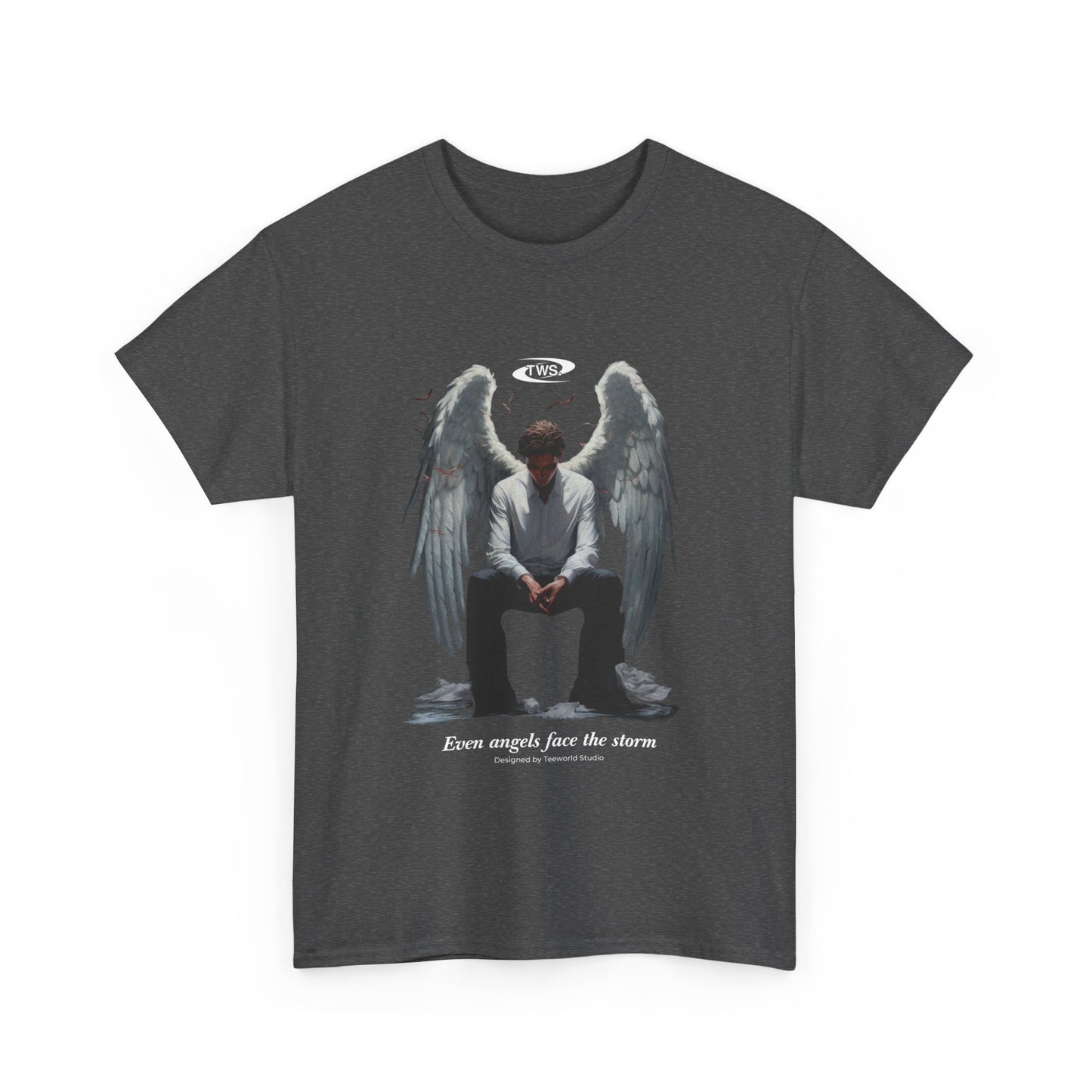 Angel with wings and uniform Unisex Heavy Cotton Tee