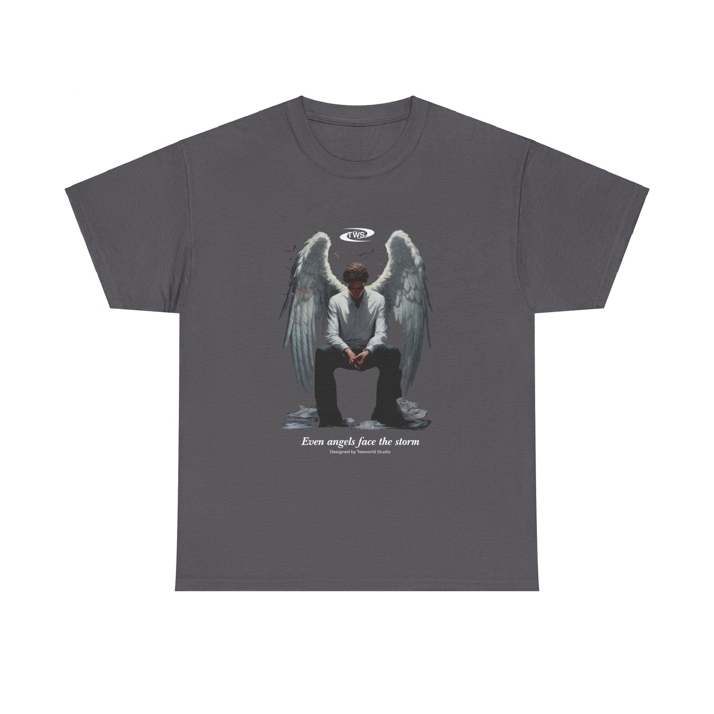 Angel with wings and uniform Unisex Heavy Cotton Tee