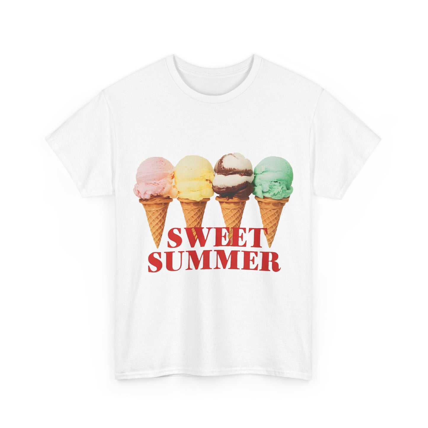 Sweet Ice Cream Happy Sunday Unisex Heavy Cotton Tee