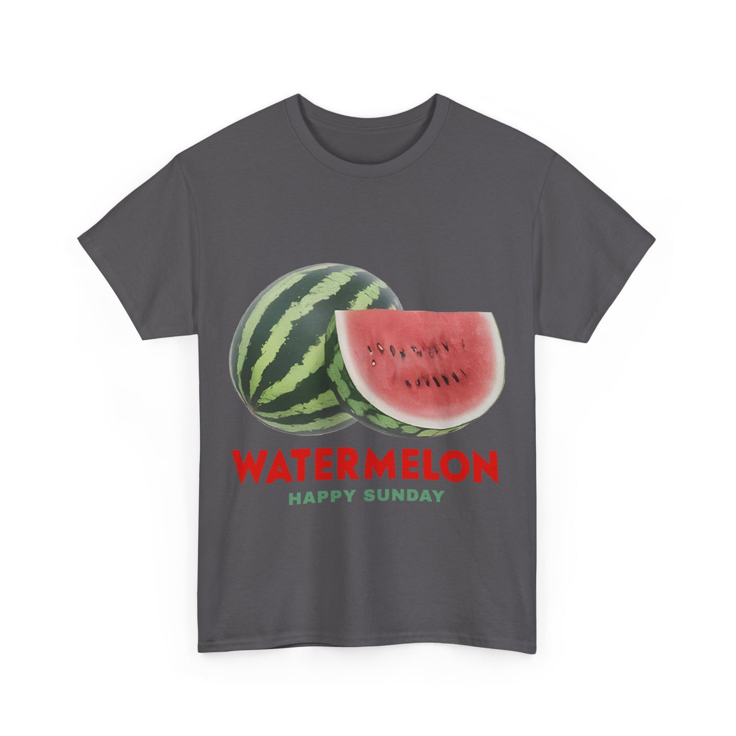 Watermelon fruit Happy Sunday Unisex Heavy Cotton Tee