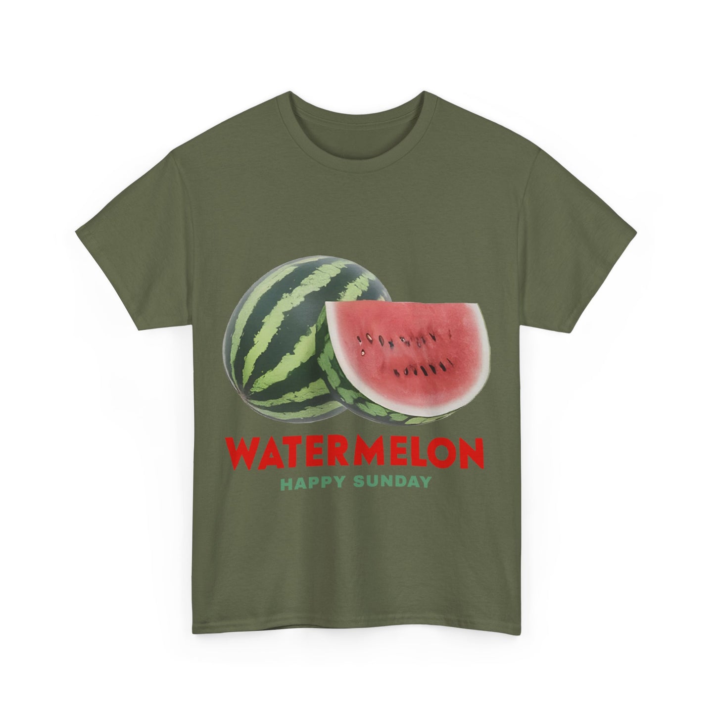 Watermelon fruit Happy Sunday Unisex Heavy Cotton Tee